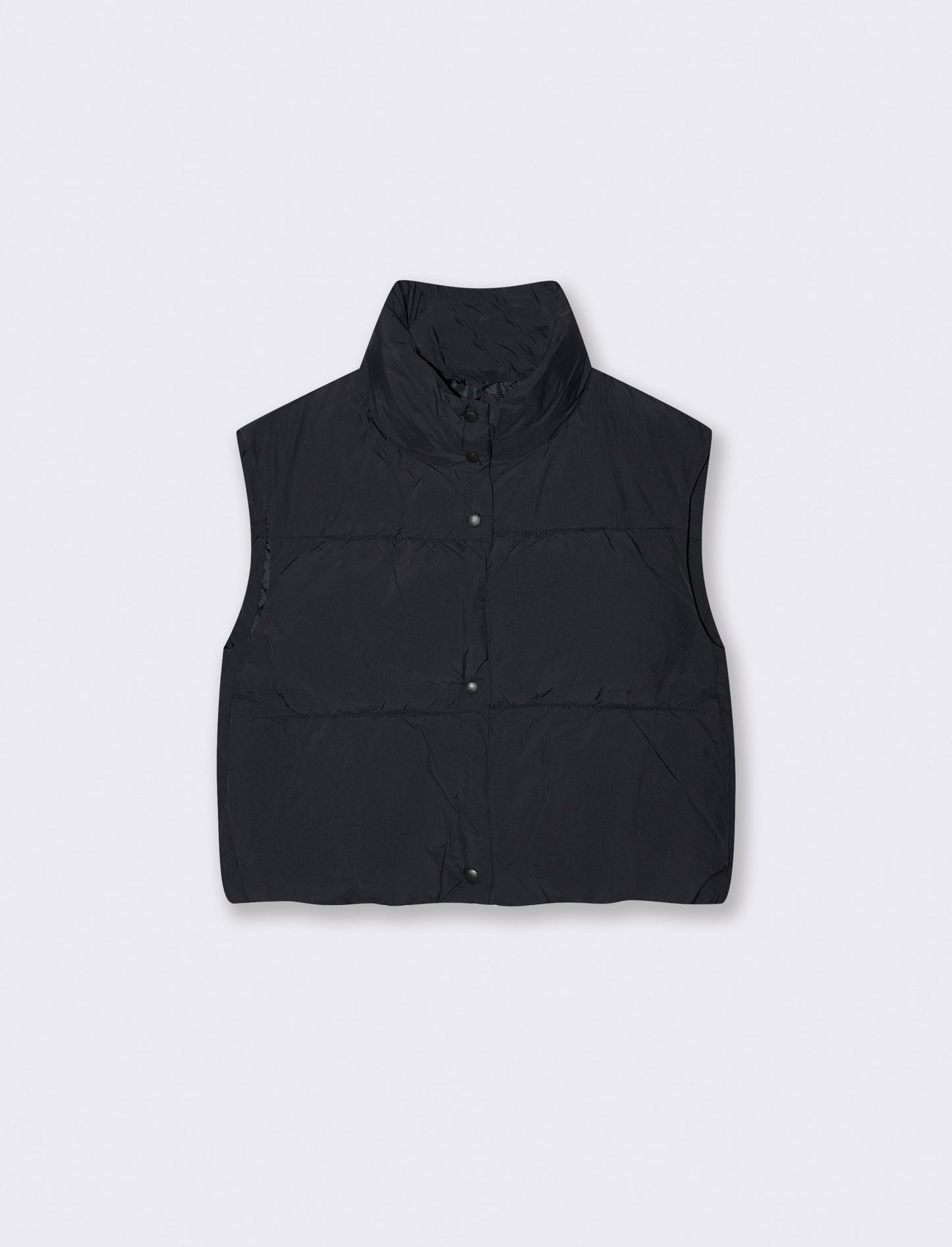 Giubbotto bomber smanicato imbottito - Nero