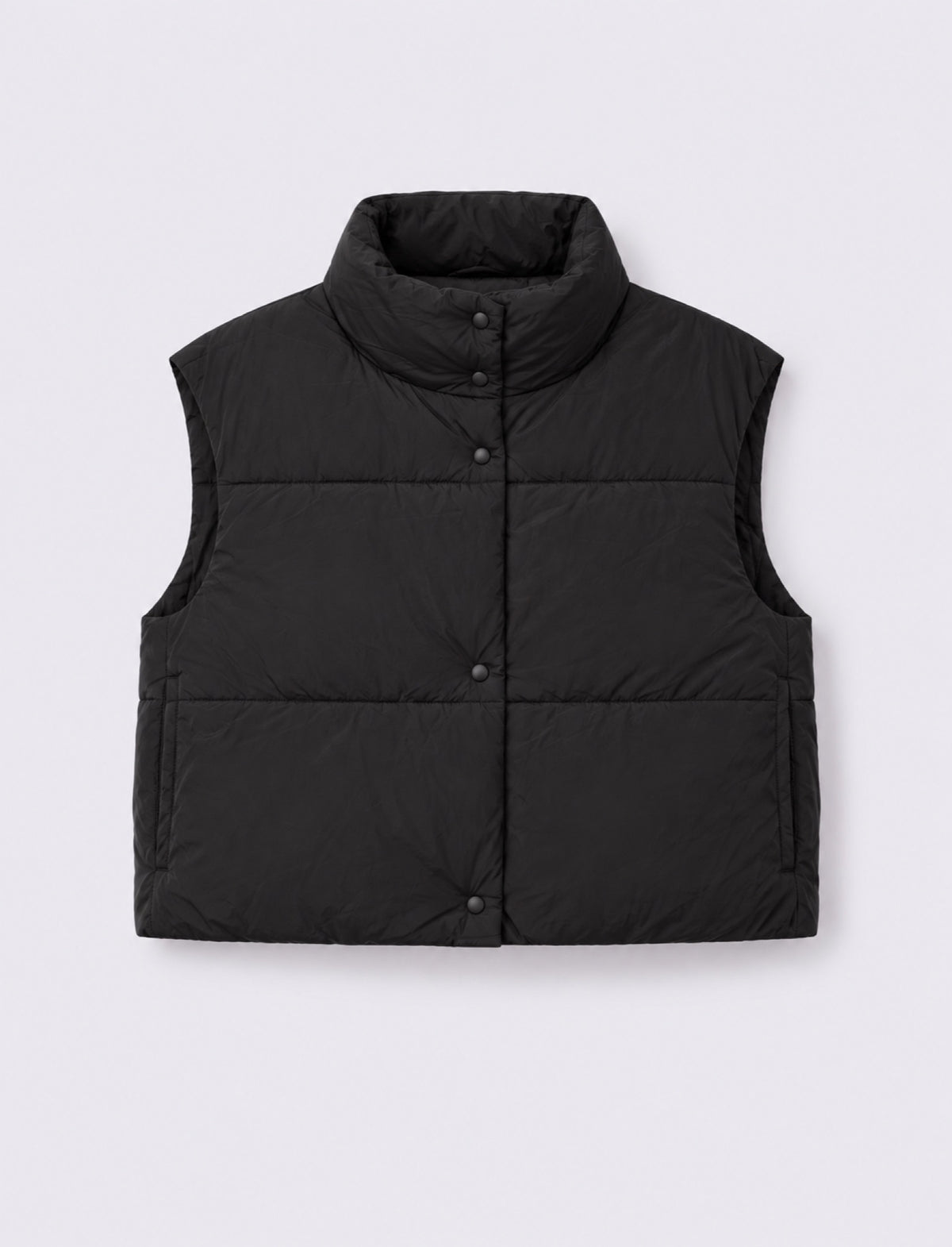 Giubbotto bomber smanicato imbottito - Nero