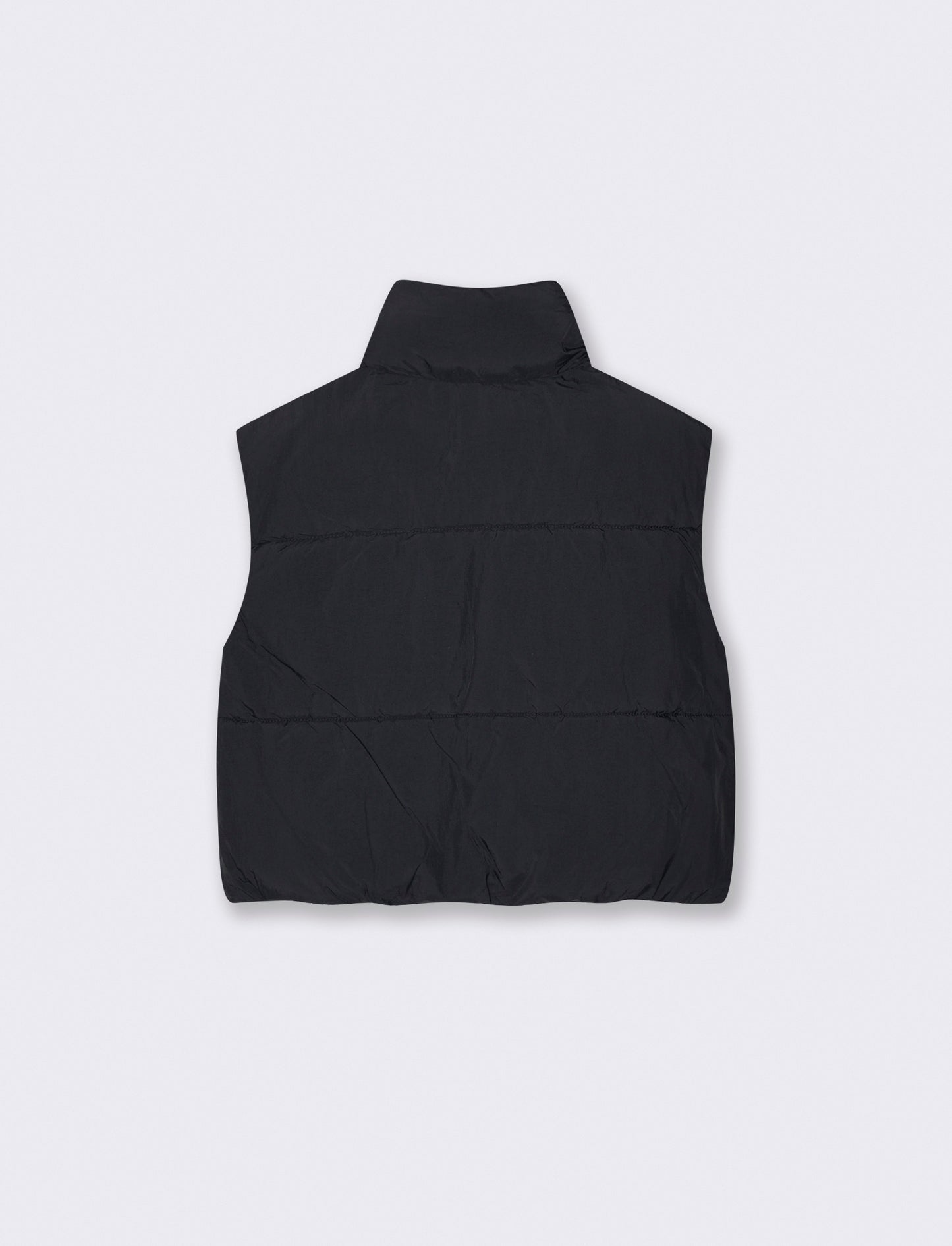 Giubbotto bomber smanicato imbottito - Nero