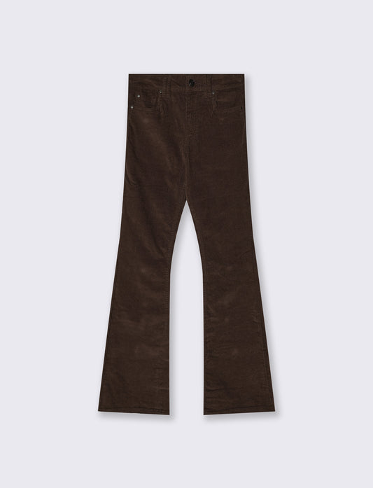Regular waist bootcut pants - Brown