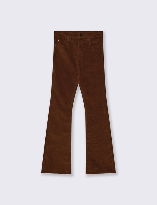 Regular waist bootcut pants - Brown