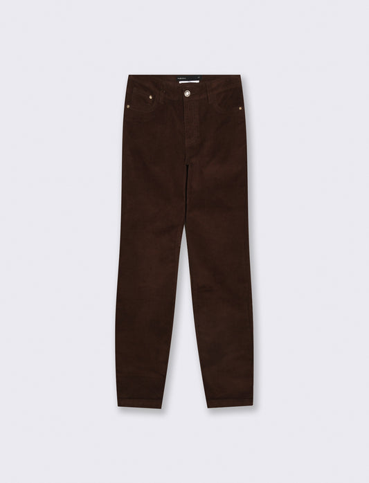 Regular waist skinny pants - Brown