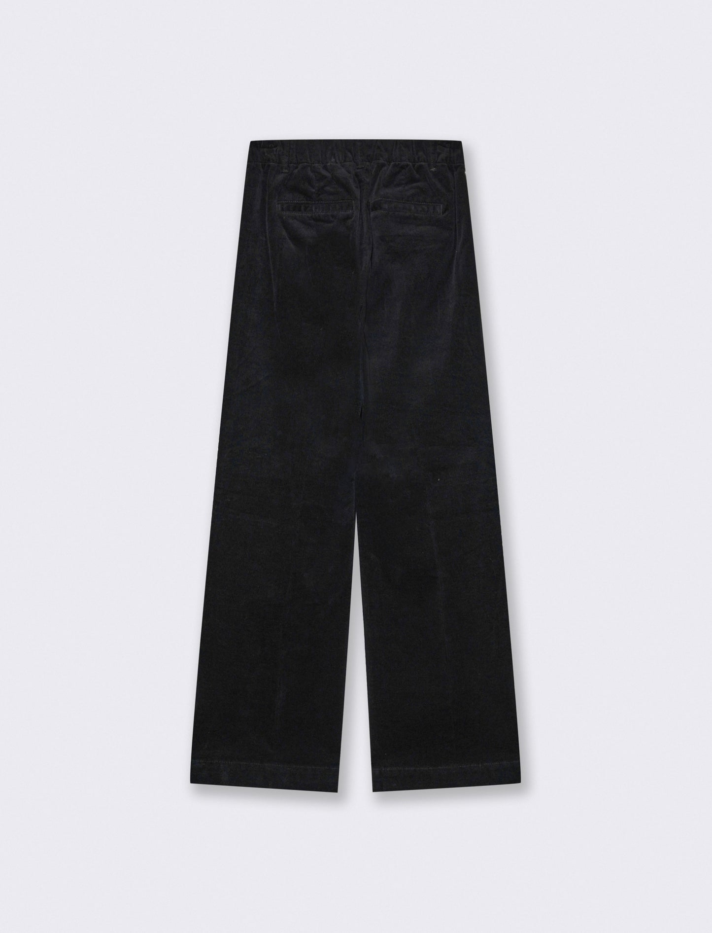 Pantalone in velluto wide leg con elastico - Nero