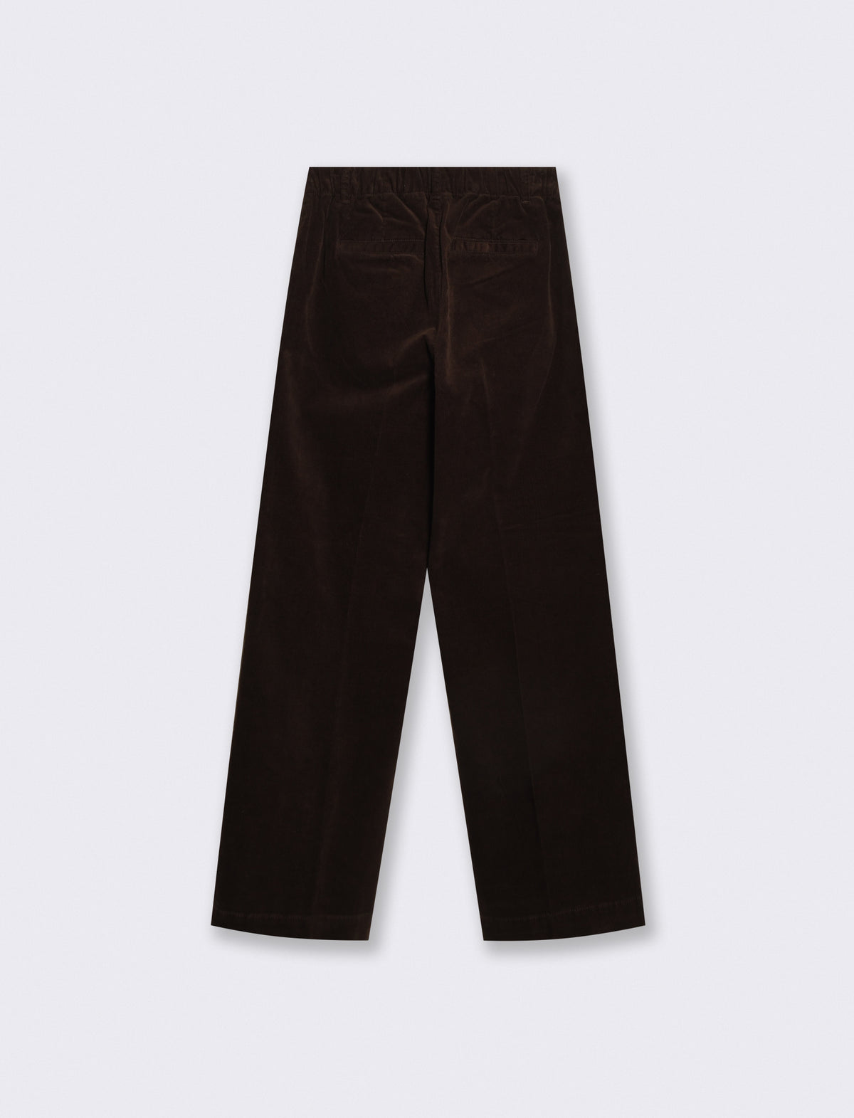 Pantalone in velluto wide leg con elastico - Moro