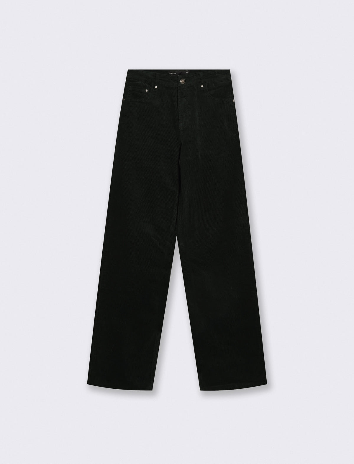 Wide Leg Velvet Pants with Five Pockets - 