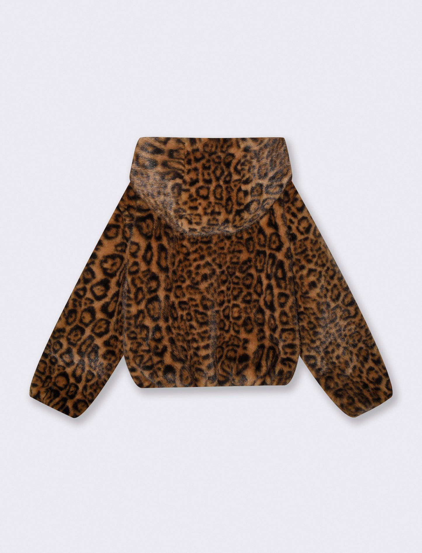 Bomber ecopelliccia con cappuccio e zip - var 1