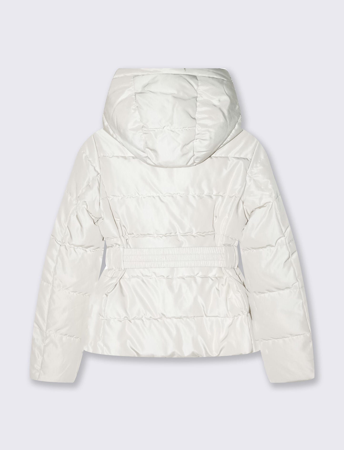 Giubbino slim imbottito con cappuccio - Bianco gesso