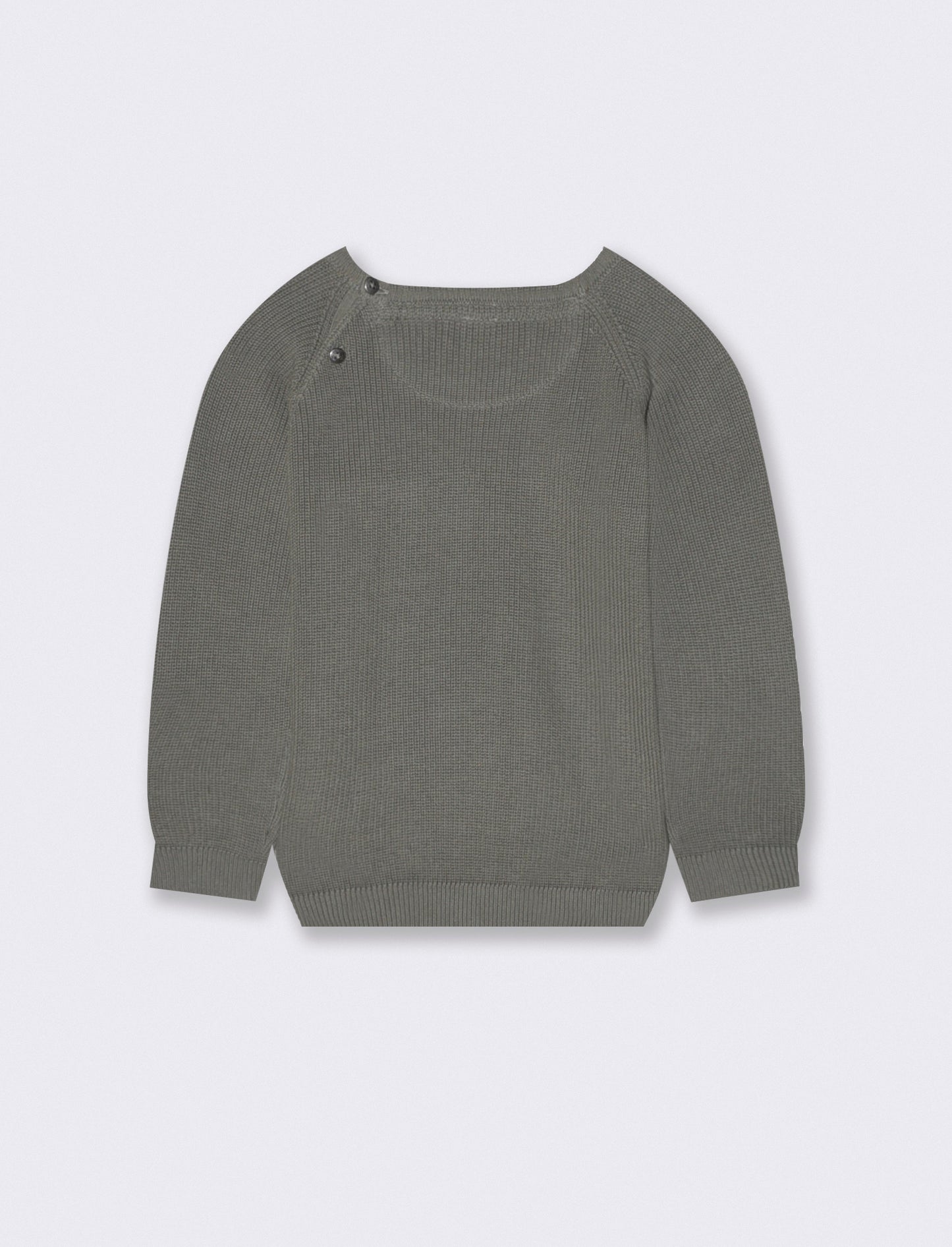 Maglione basico con taschino girocollo - Verde militare