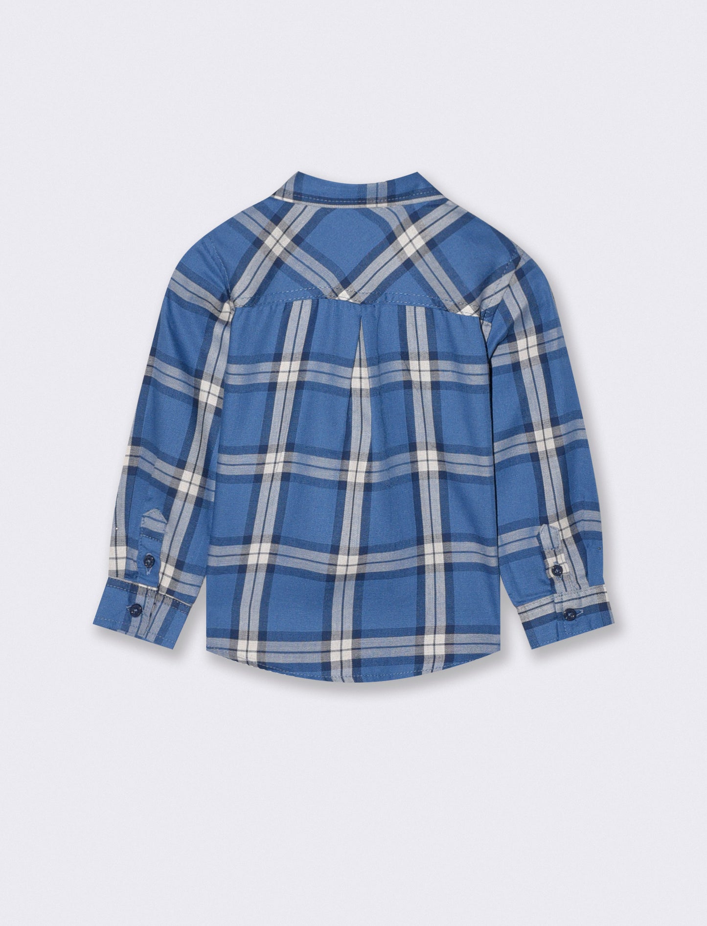 Camicia a quadri con ricamo elegante - Blu indaco