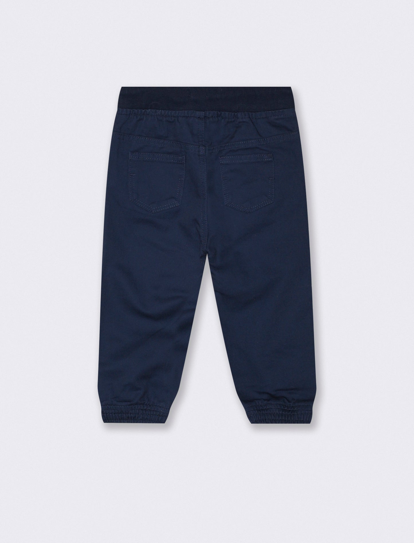 Pantaloni in twill ampi con coulisse - Blu
