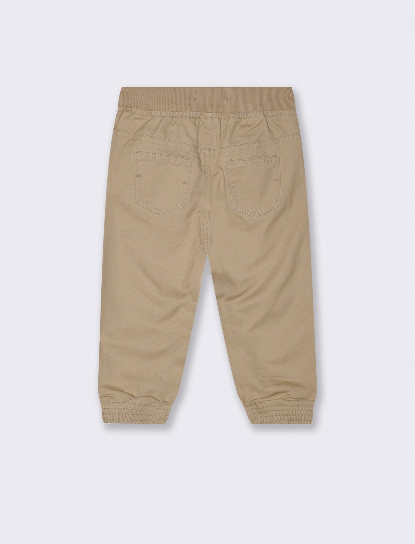 Pantaloni in twill ampi con coulisse - Beige