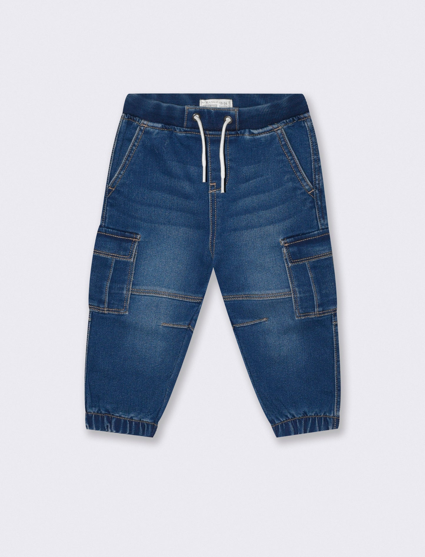 Wide and Comfortable Denim Effect Pants - Blue