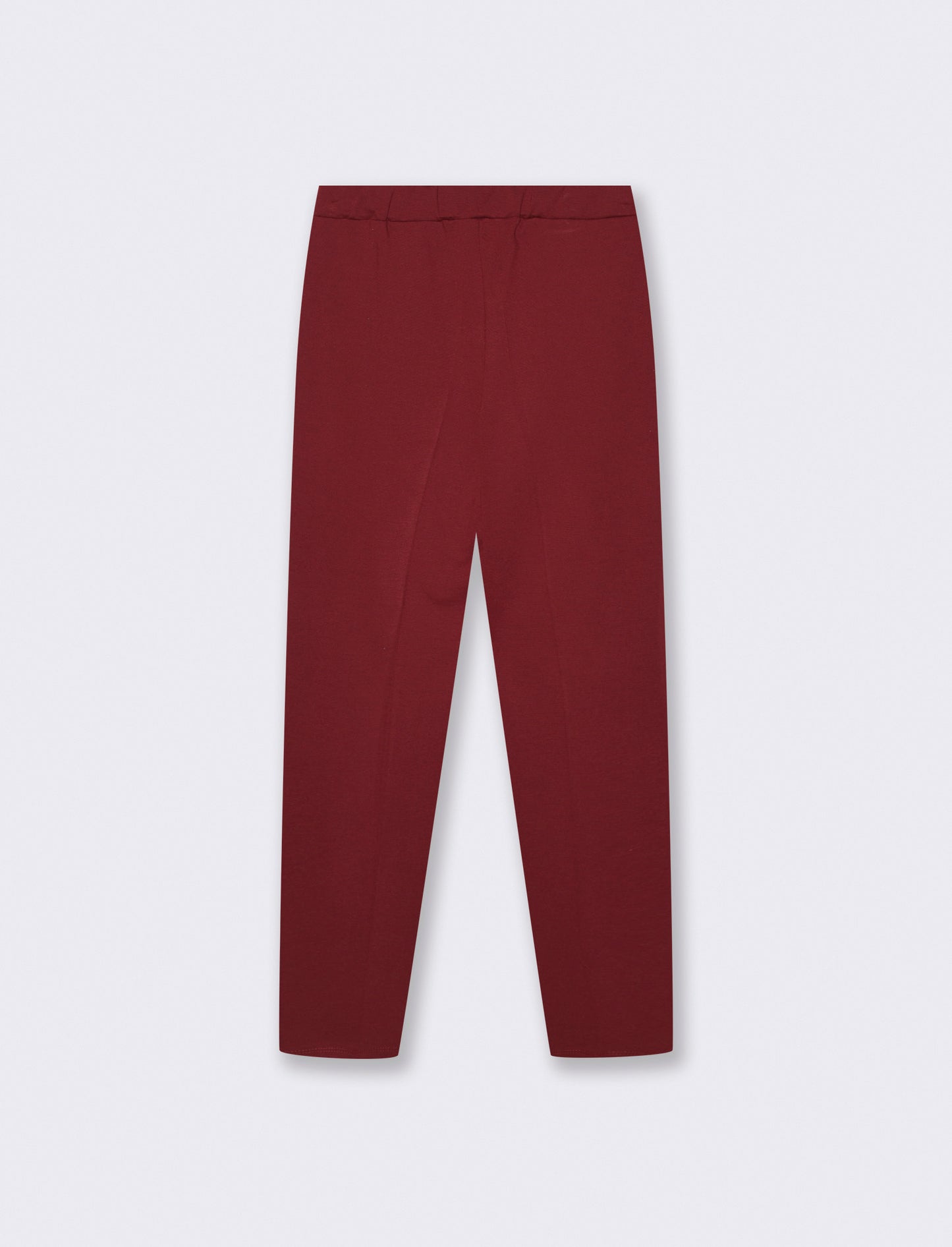 Pantalone elegante con taglio dritto, pieghe frontali e cintura rivestita - Bordeaux