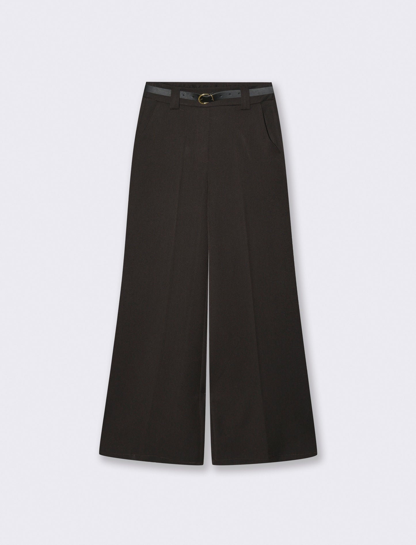 Pantalone a zampa con cintura - Moro