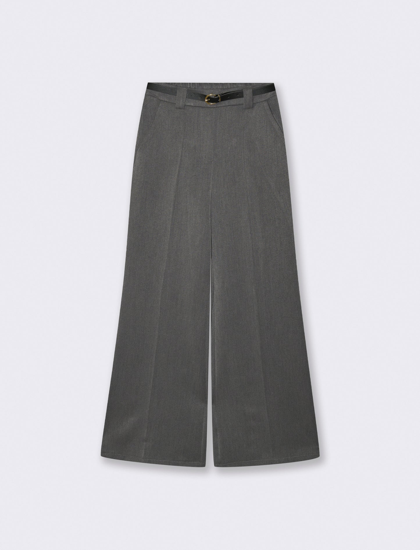 Pantalone a zampa con cintura - Grigio scuro
