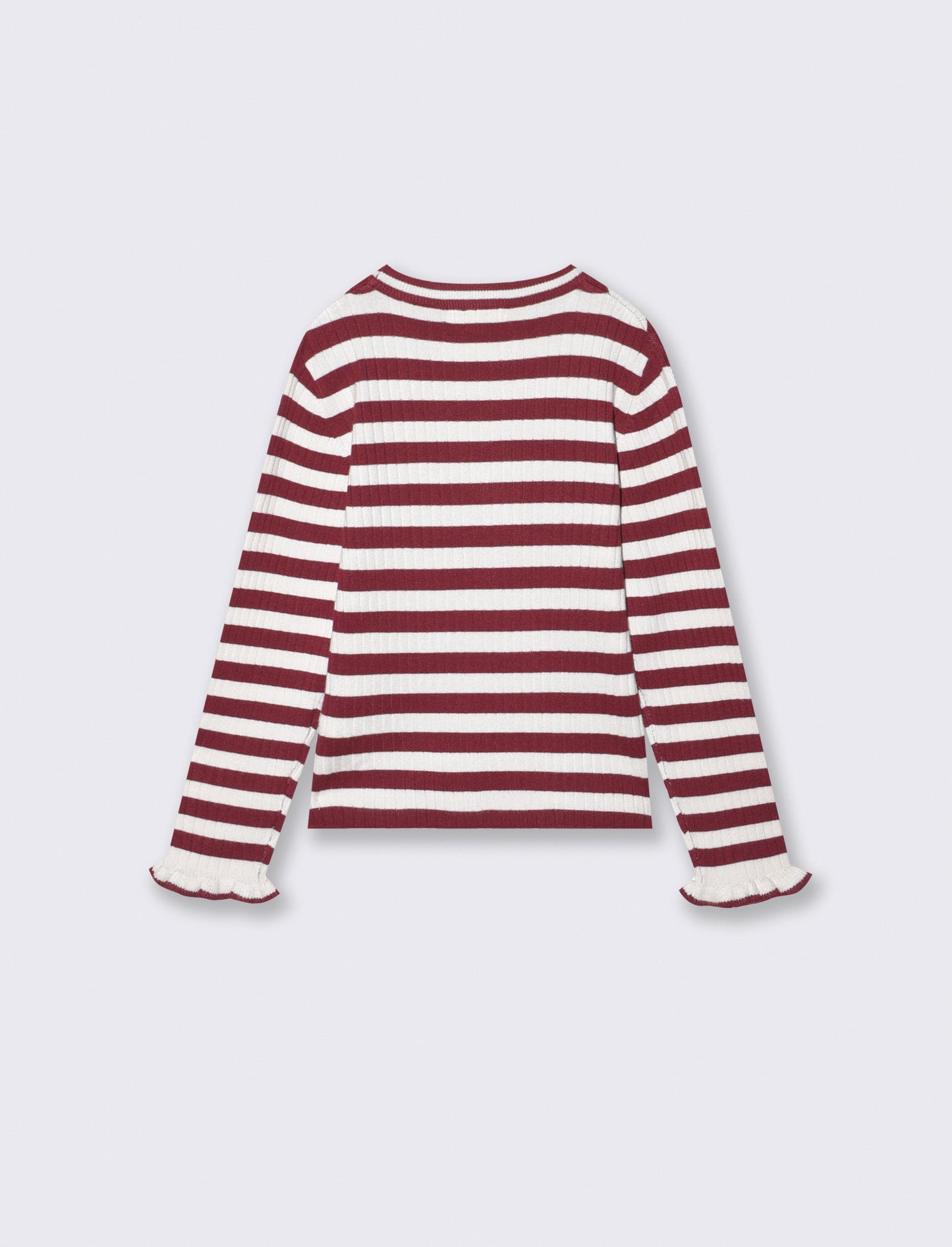 Light striped crewneck sweater - Red