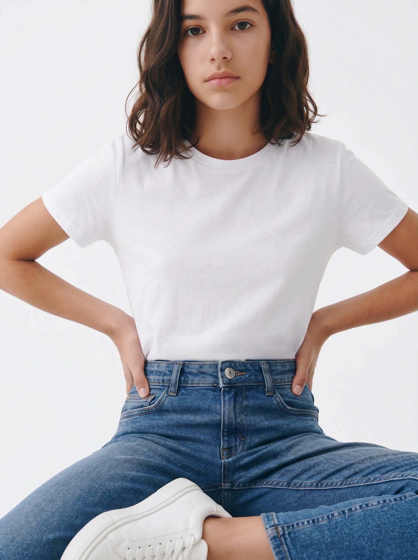 Five-pocket stretch denim jeans - Blue