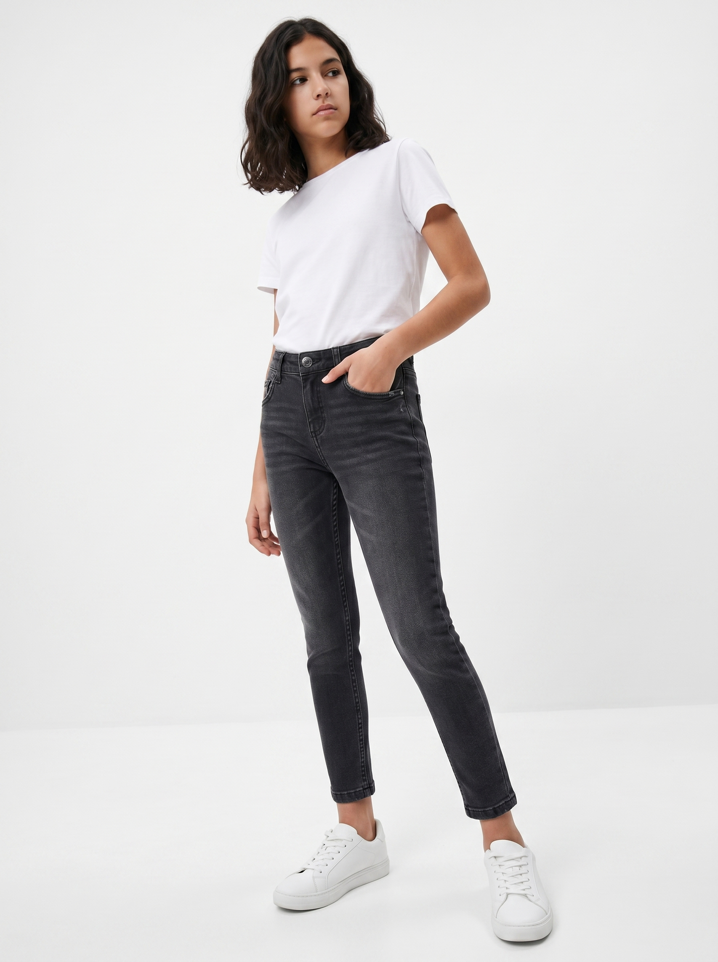 Five-pocket stretch denim jeans - Black