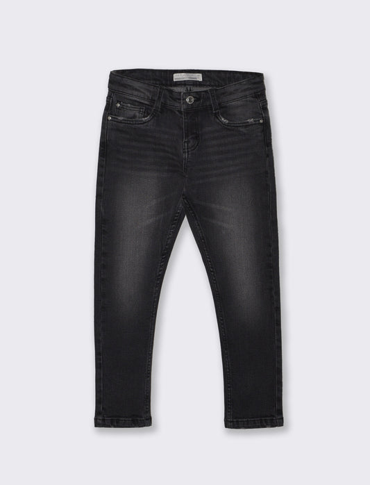 Jeans cinque tasche in denim elasticizzato - Nero