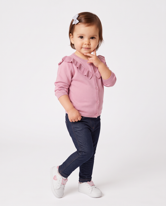 Elegant cotton collared t-shirt - Pink