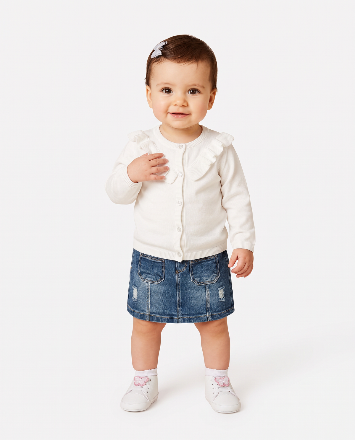 Elegant cotton collared t-shirt - White