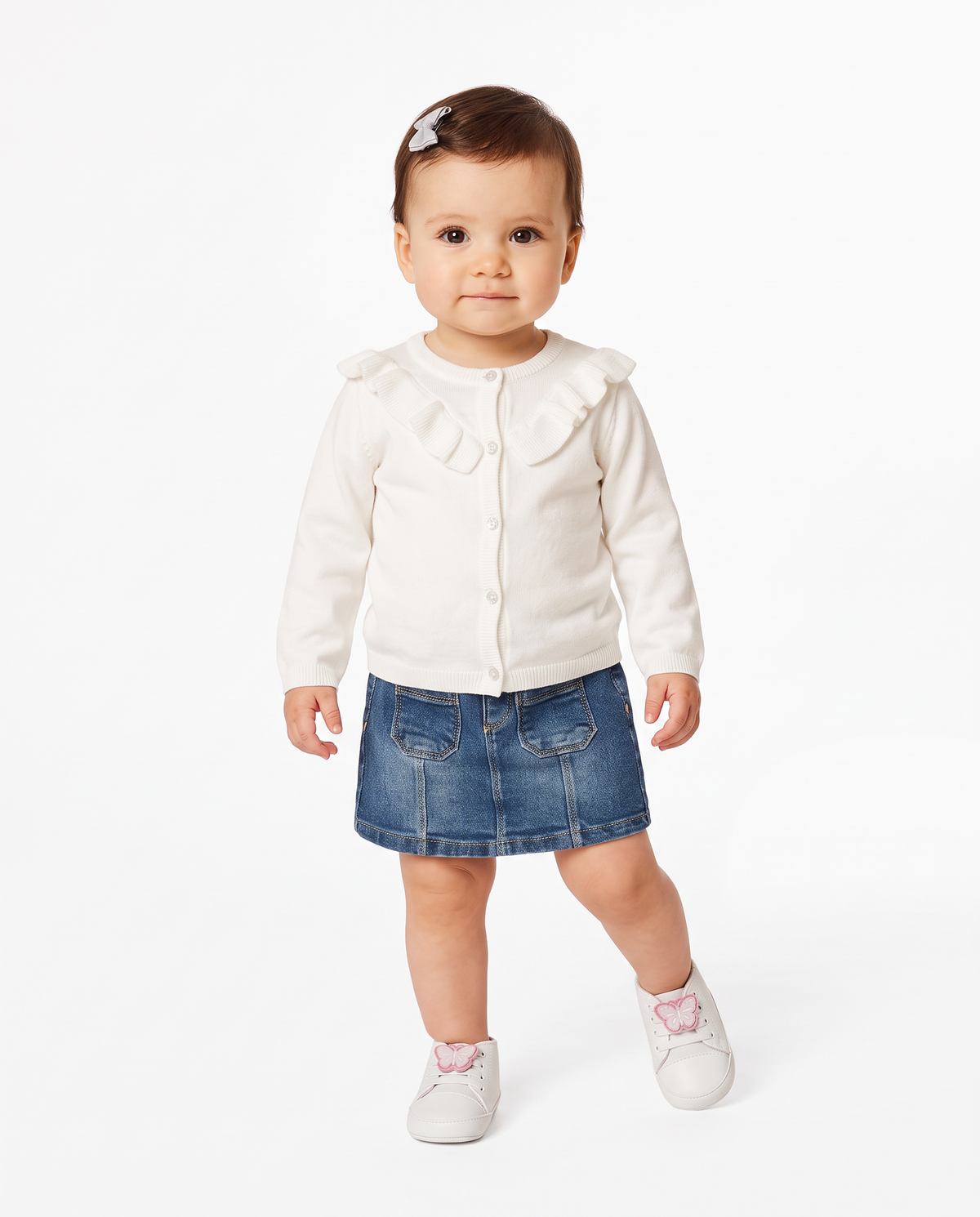Elegant cotton collared t-shirt - White