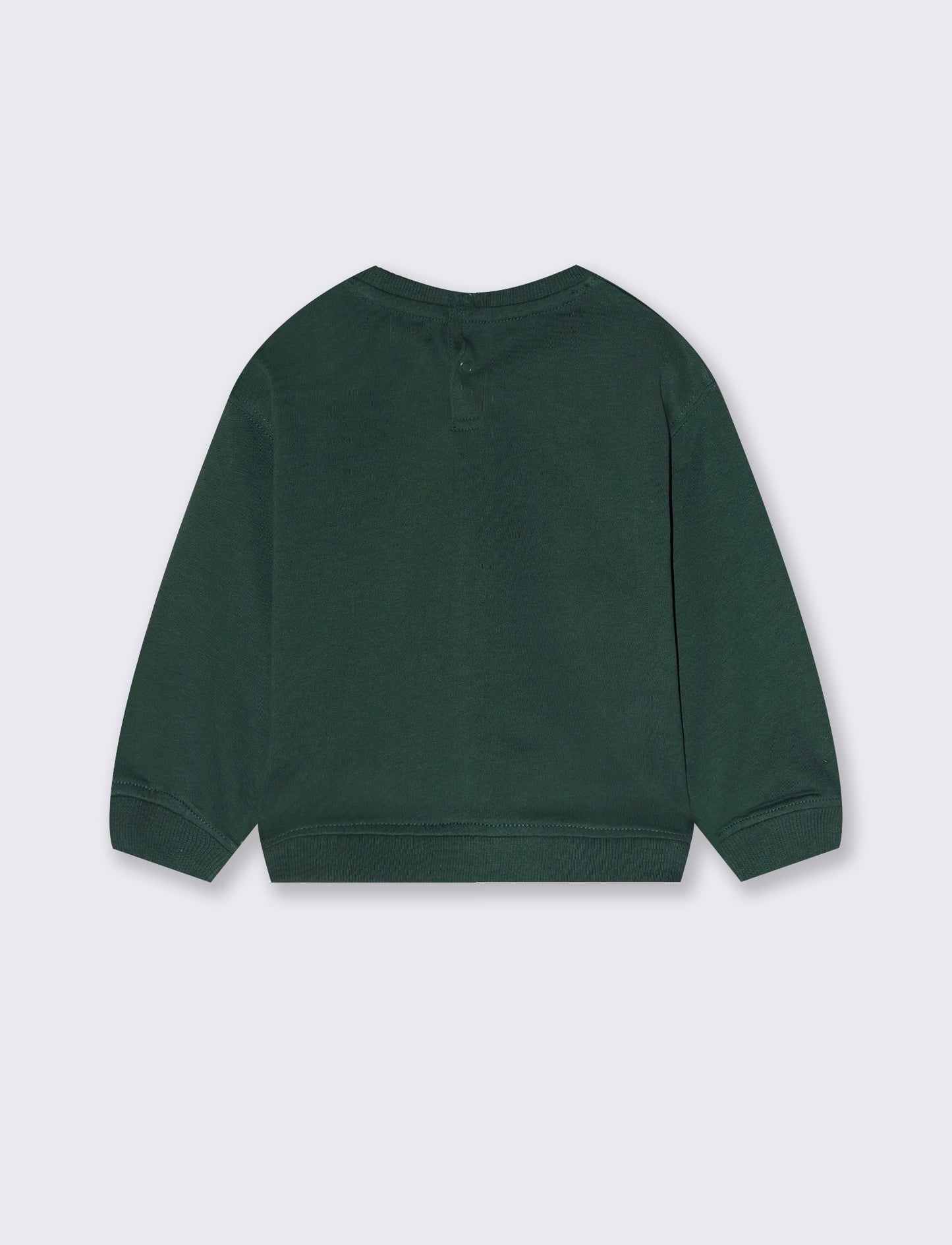 Felpa girocollo con stampa frontale - Verde abete