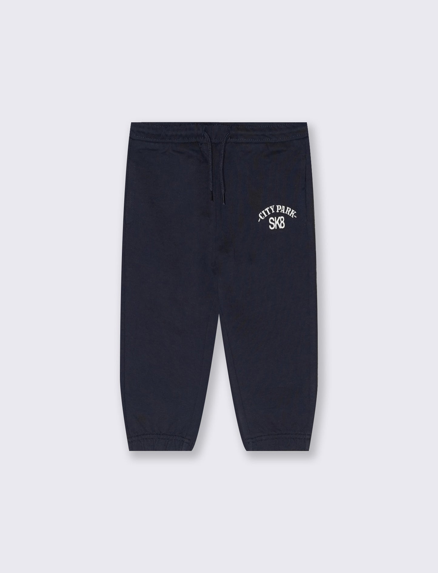 Jogger basico con coulisse e stampa - Blu