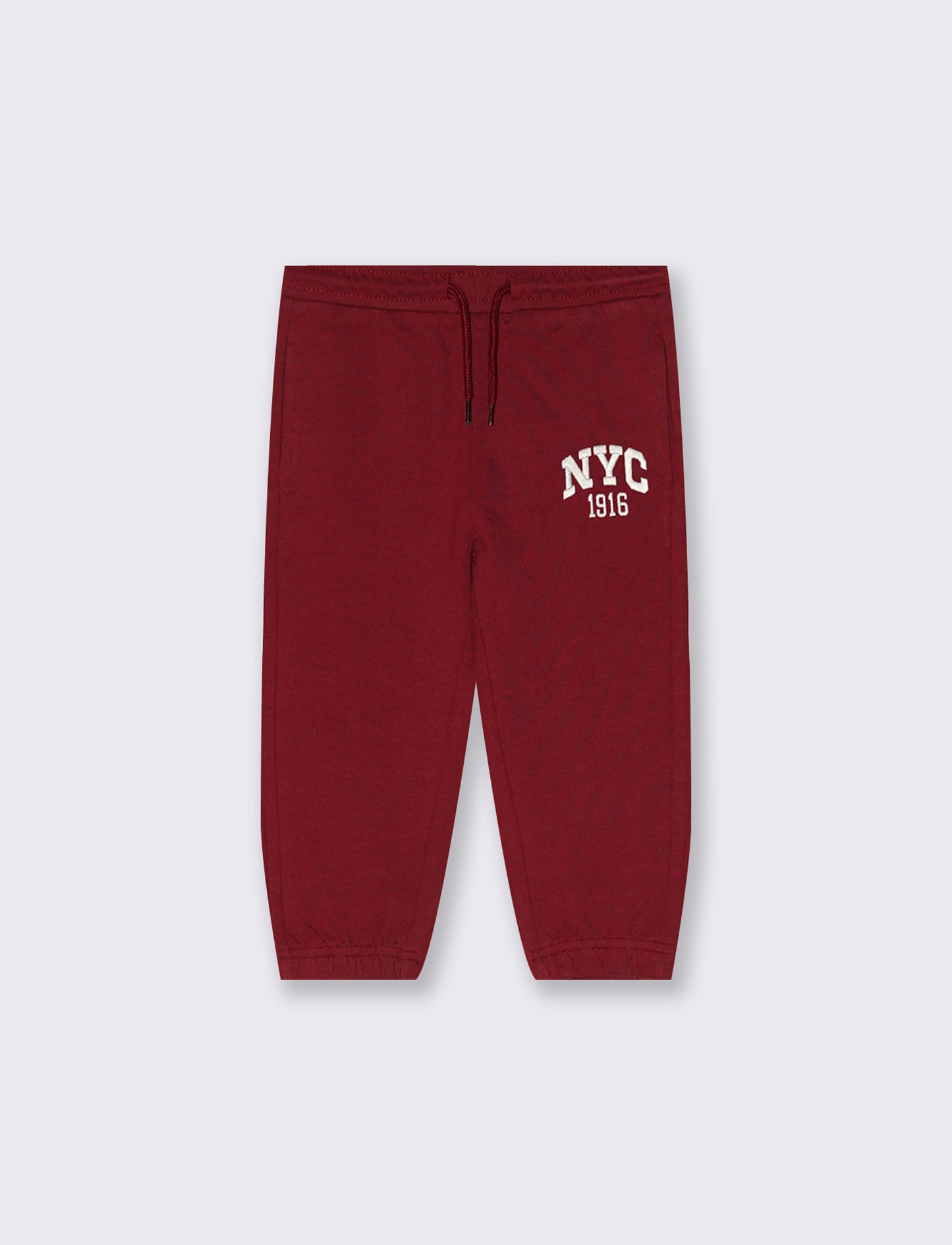 Jogger basico con coulisse e stampa - Bordeaux