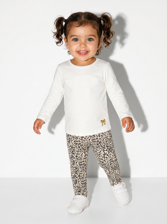Leggings in cotone elasticizzato e fantasia - Fantasia