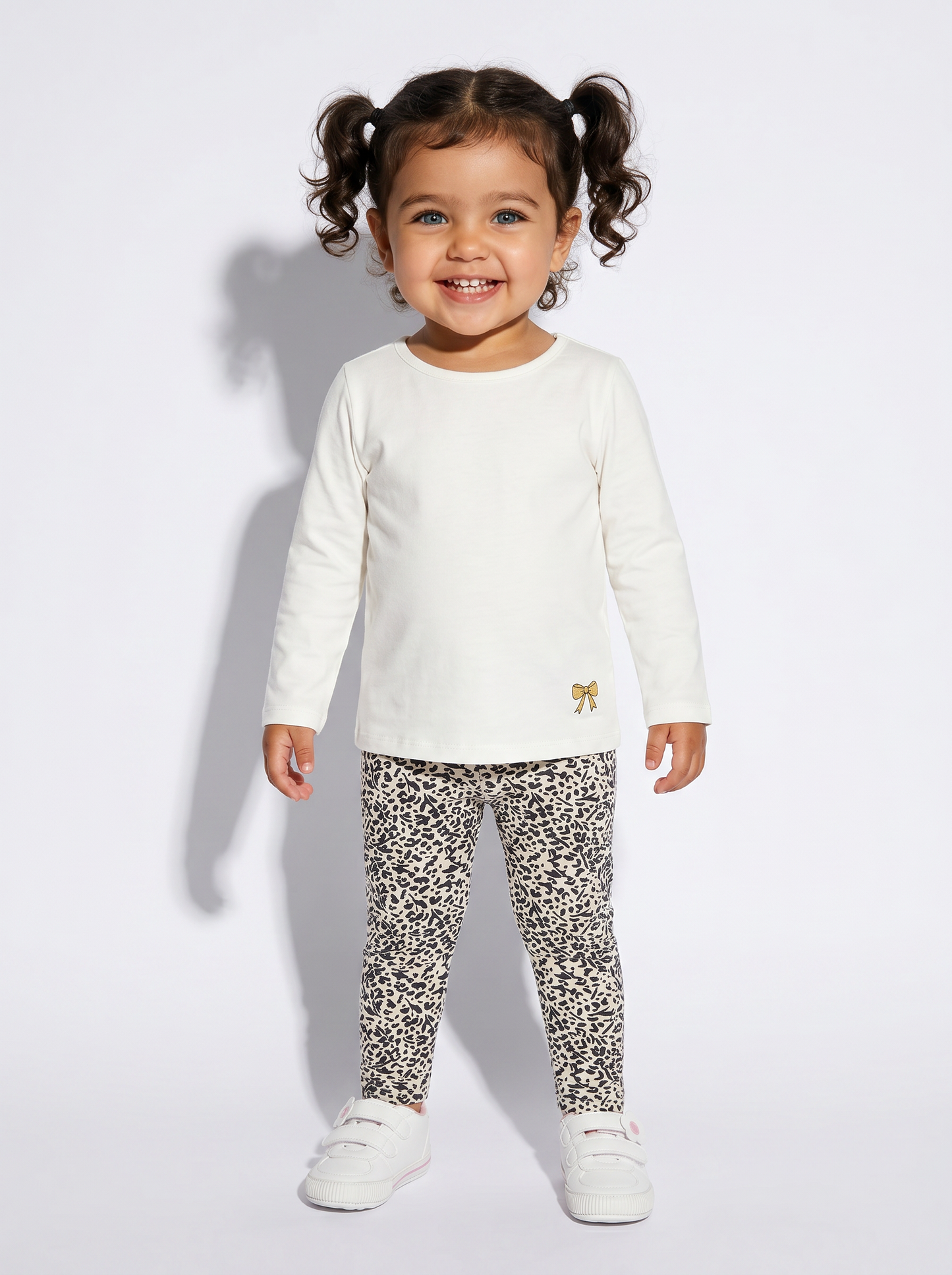 Cotton stretch leggings with pattern - Multicolor