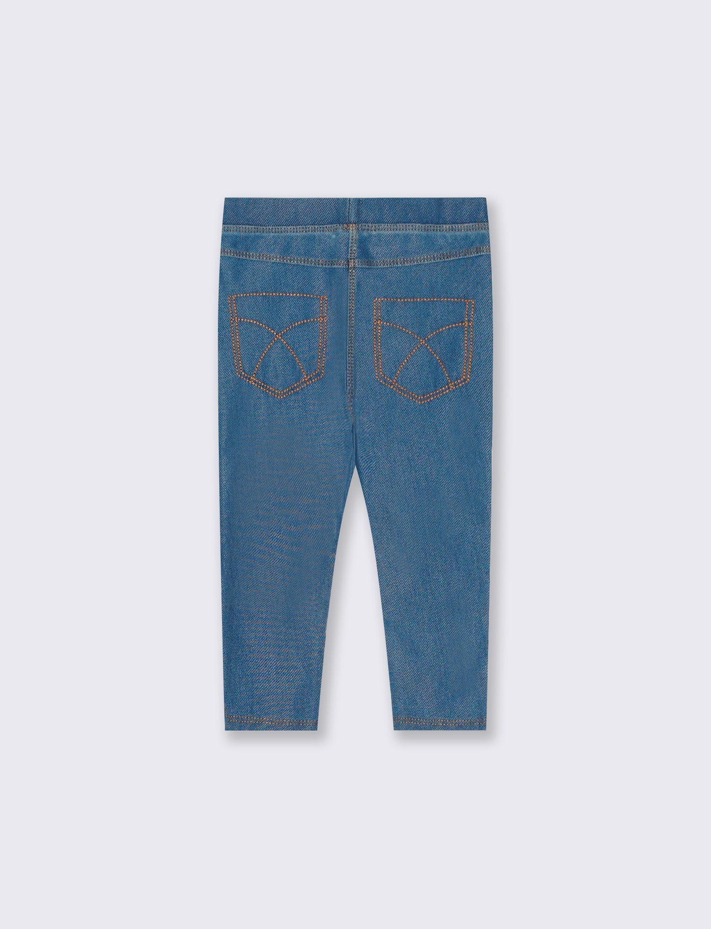 Cotton Stretch Leggings with Pockets - Blue