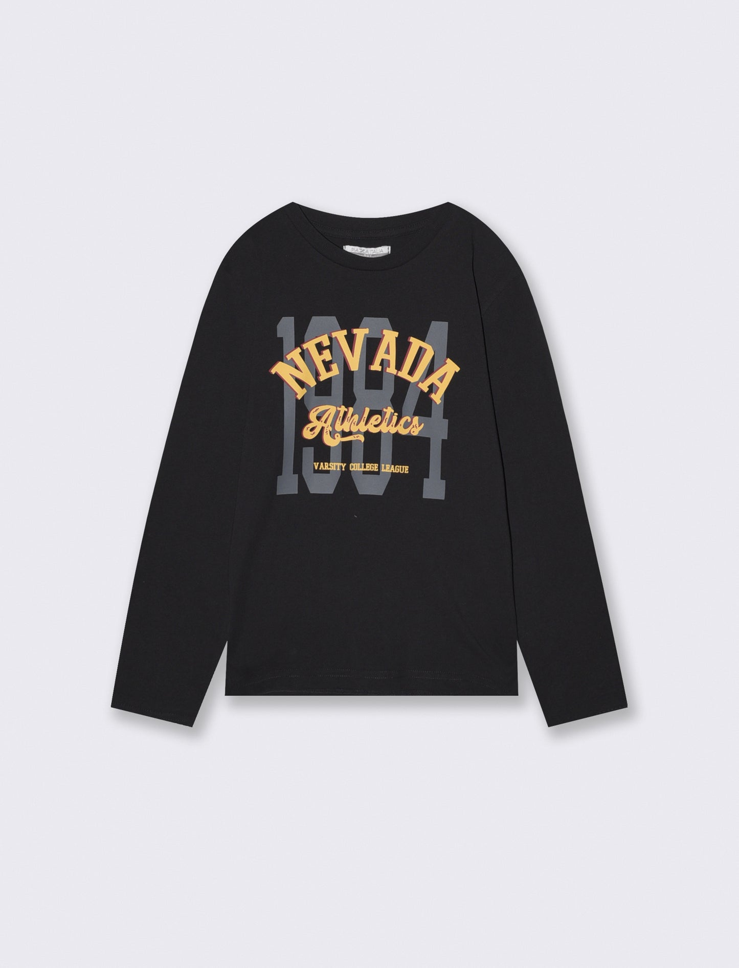 Long sleeve t-shirt with front print - Black