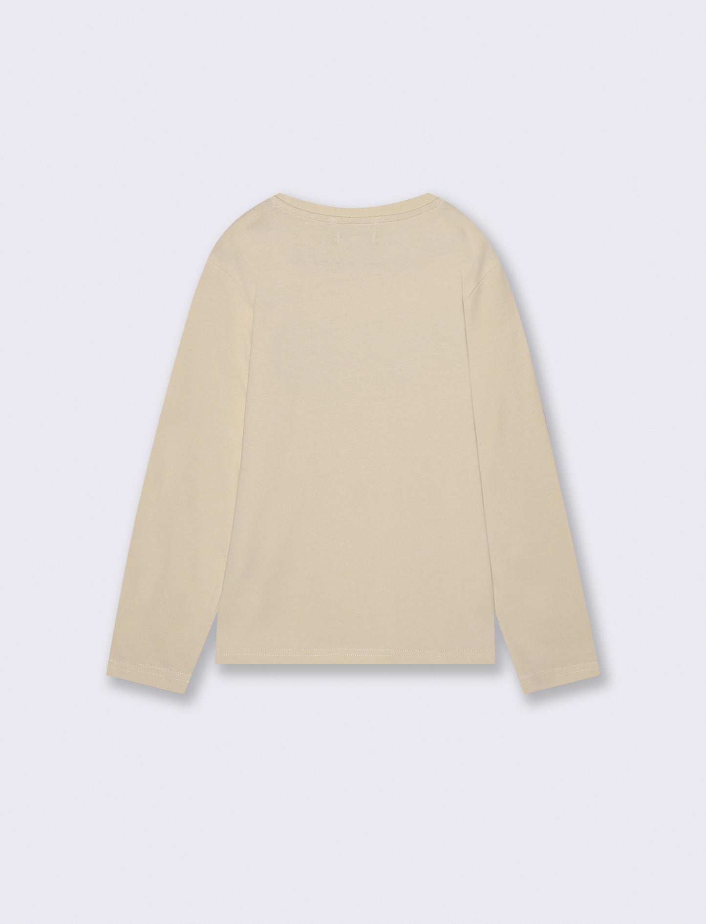 T-shirt manica lunga con stampa frontale - Beige