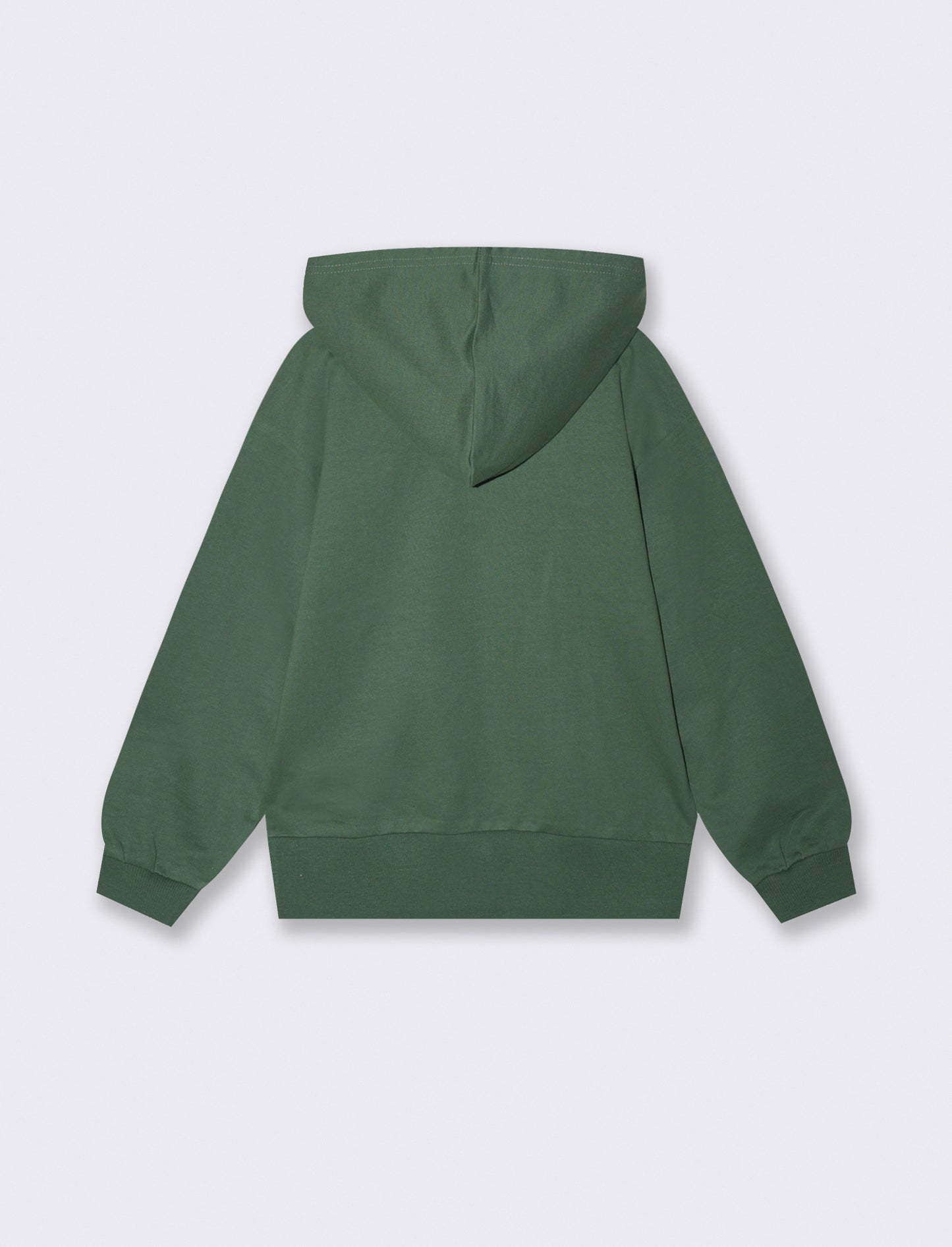 Felpa in cotone con ricamo frontale - Verde abete