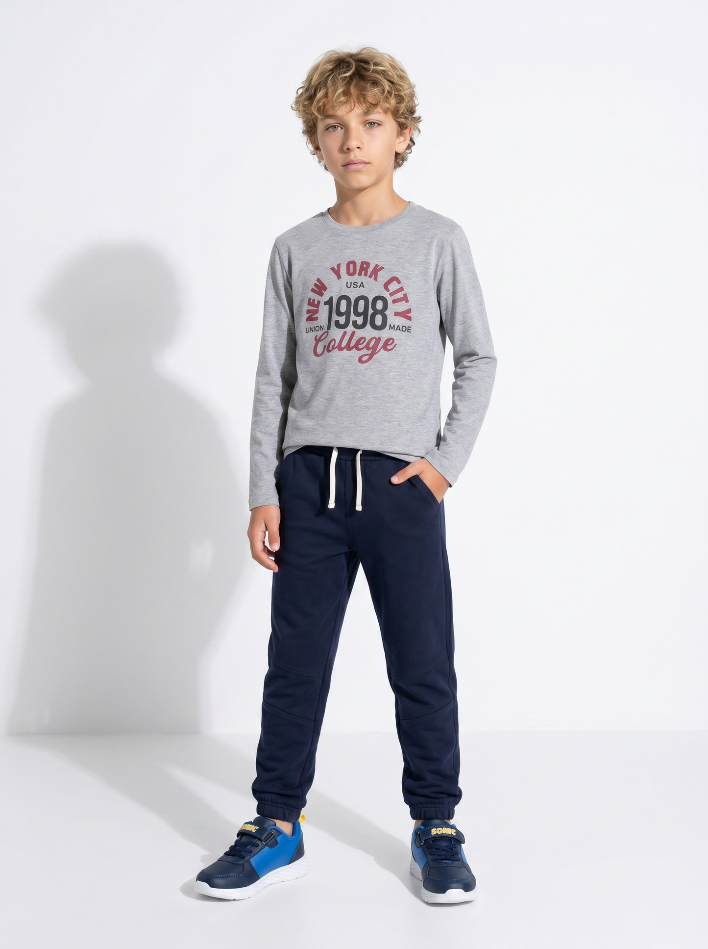 Comfortable and practical cotton jogger pants - Blue