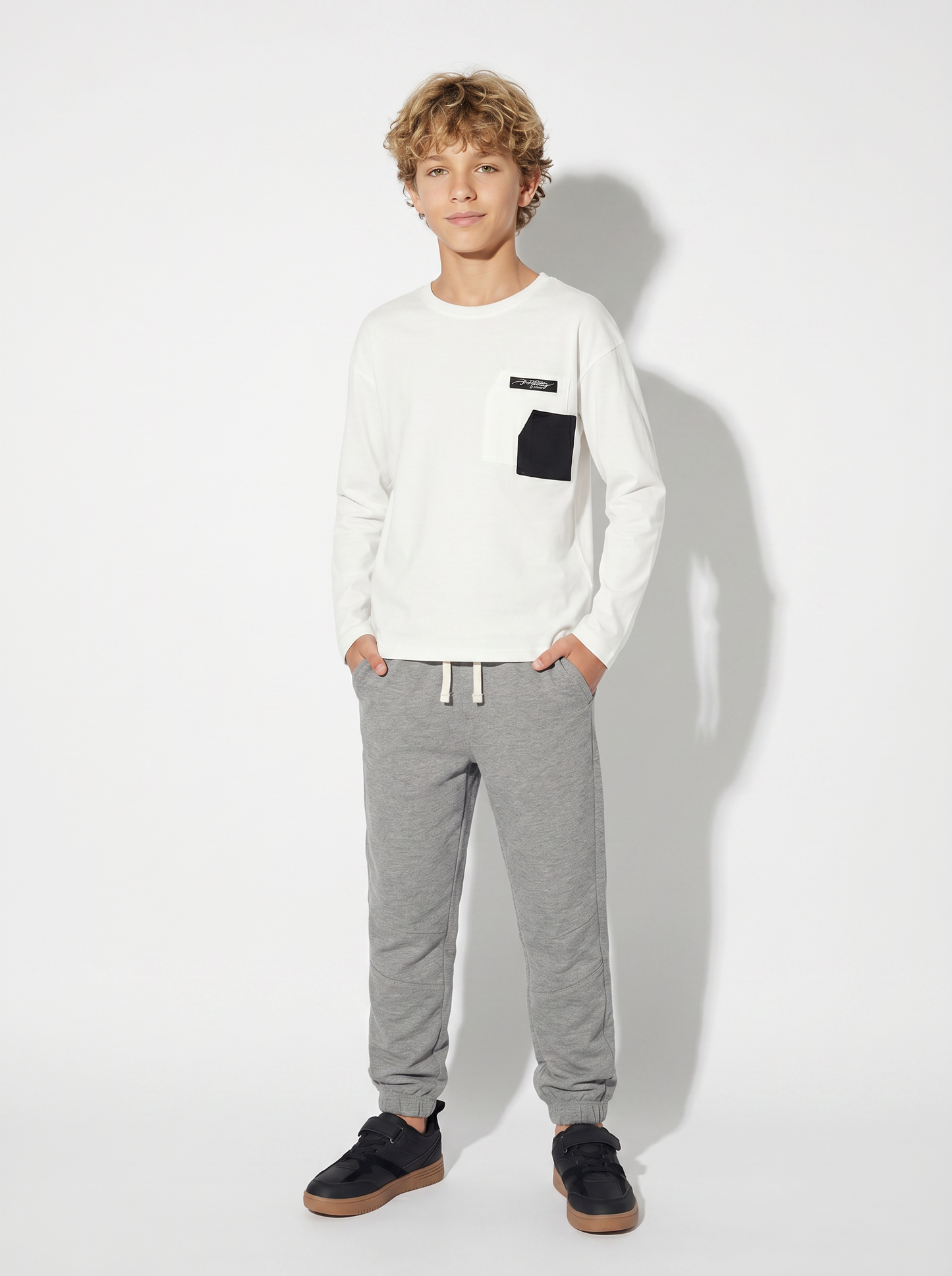 Comfortable and practical cotton jogger pants - Grey