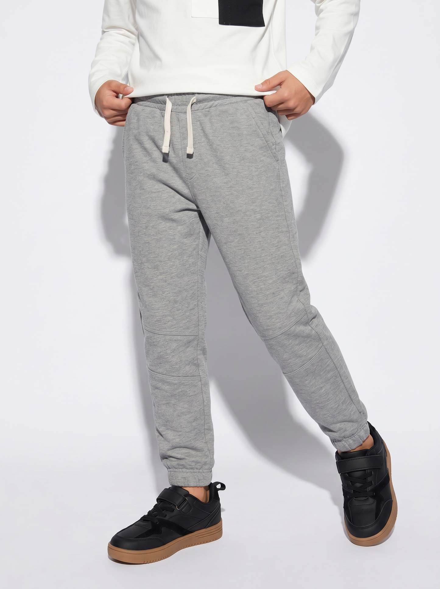 Comfortable and practical cotton jogger pants - Grey