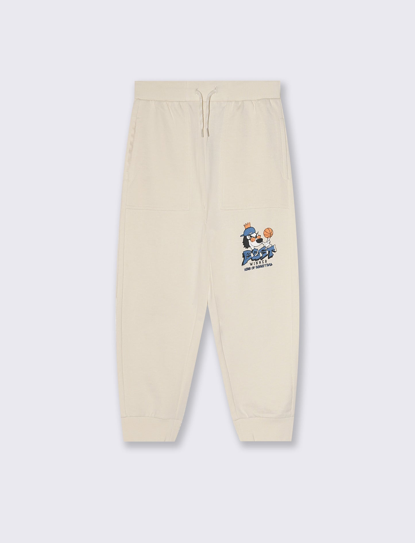 Jogger in cotone con tasche e coulisse - Beige
