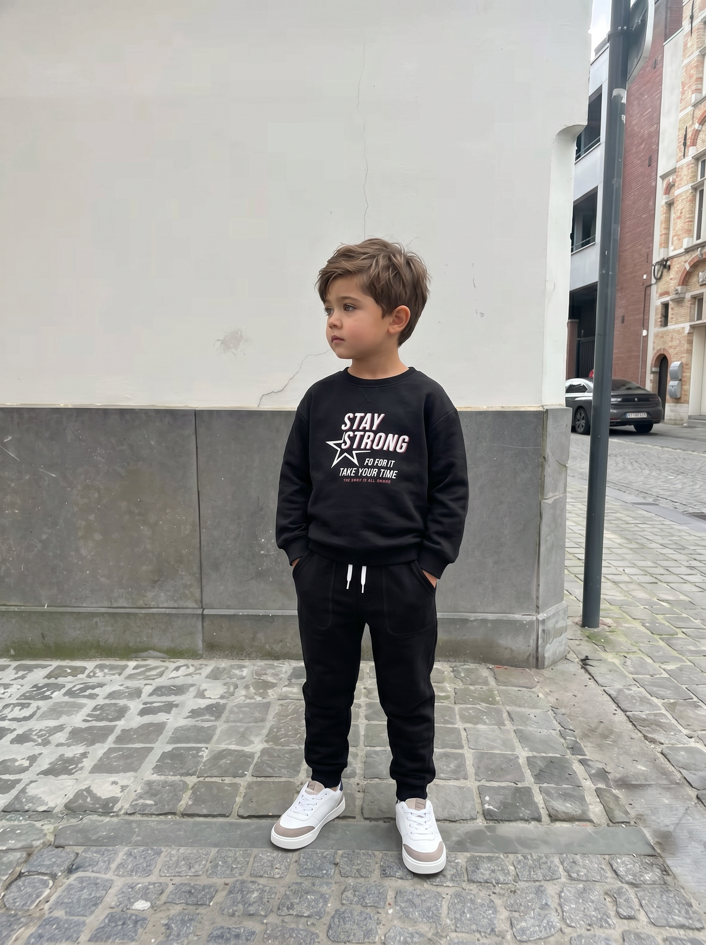 Jogger Comfort in Cotone Fiammato - Nero