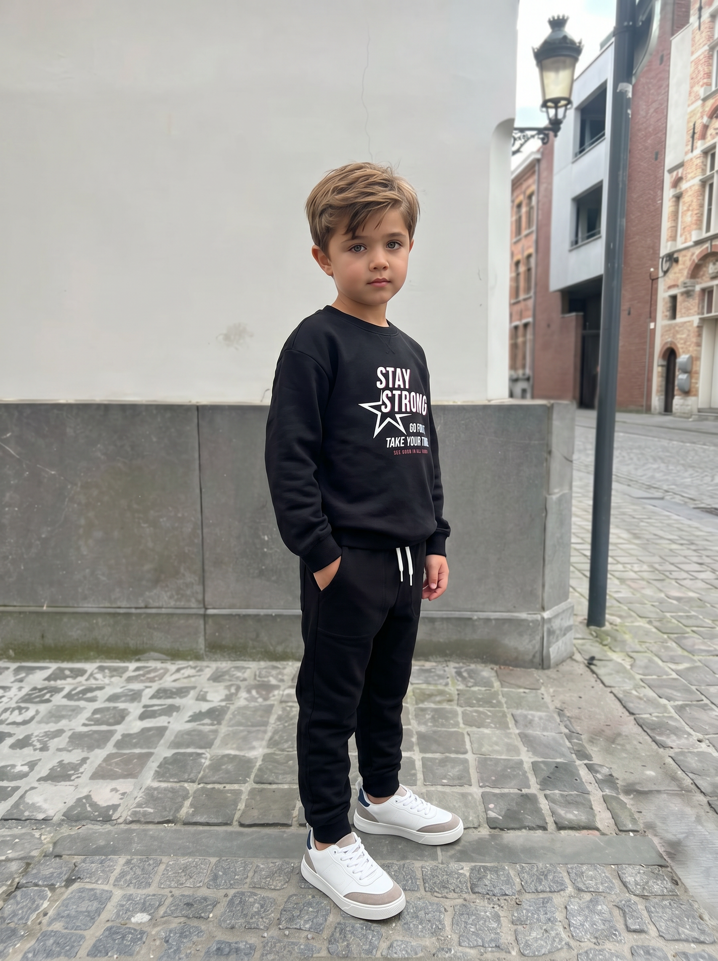 Jogger Comfort in Cotone Fiammato - Nero