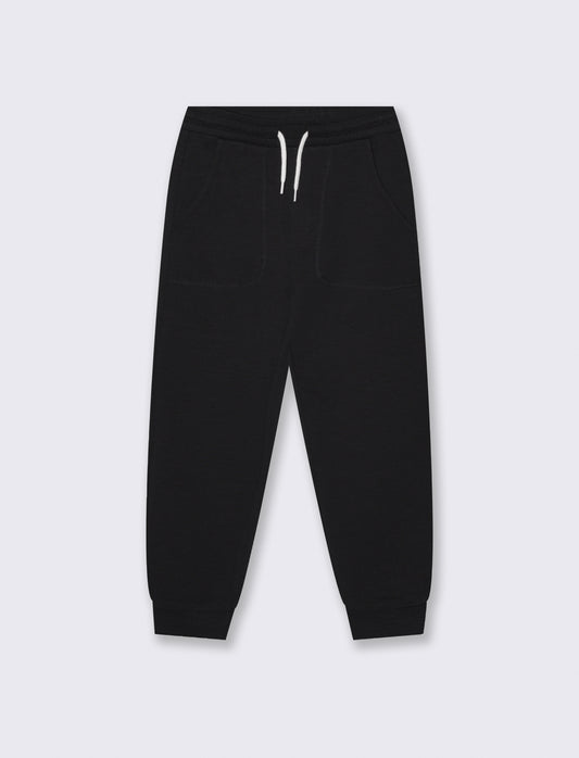 Jogger Comfort in Cotone Fiammato - Nero