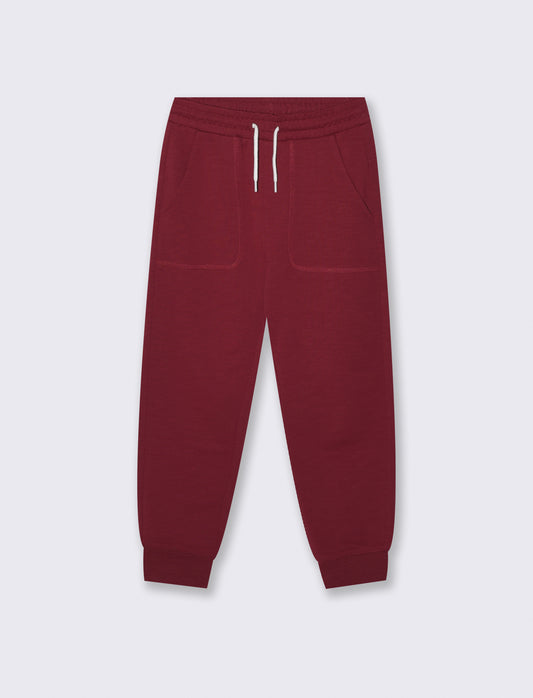 Jogger Comfort in Cotone Fiammato - Bordeaux
