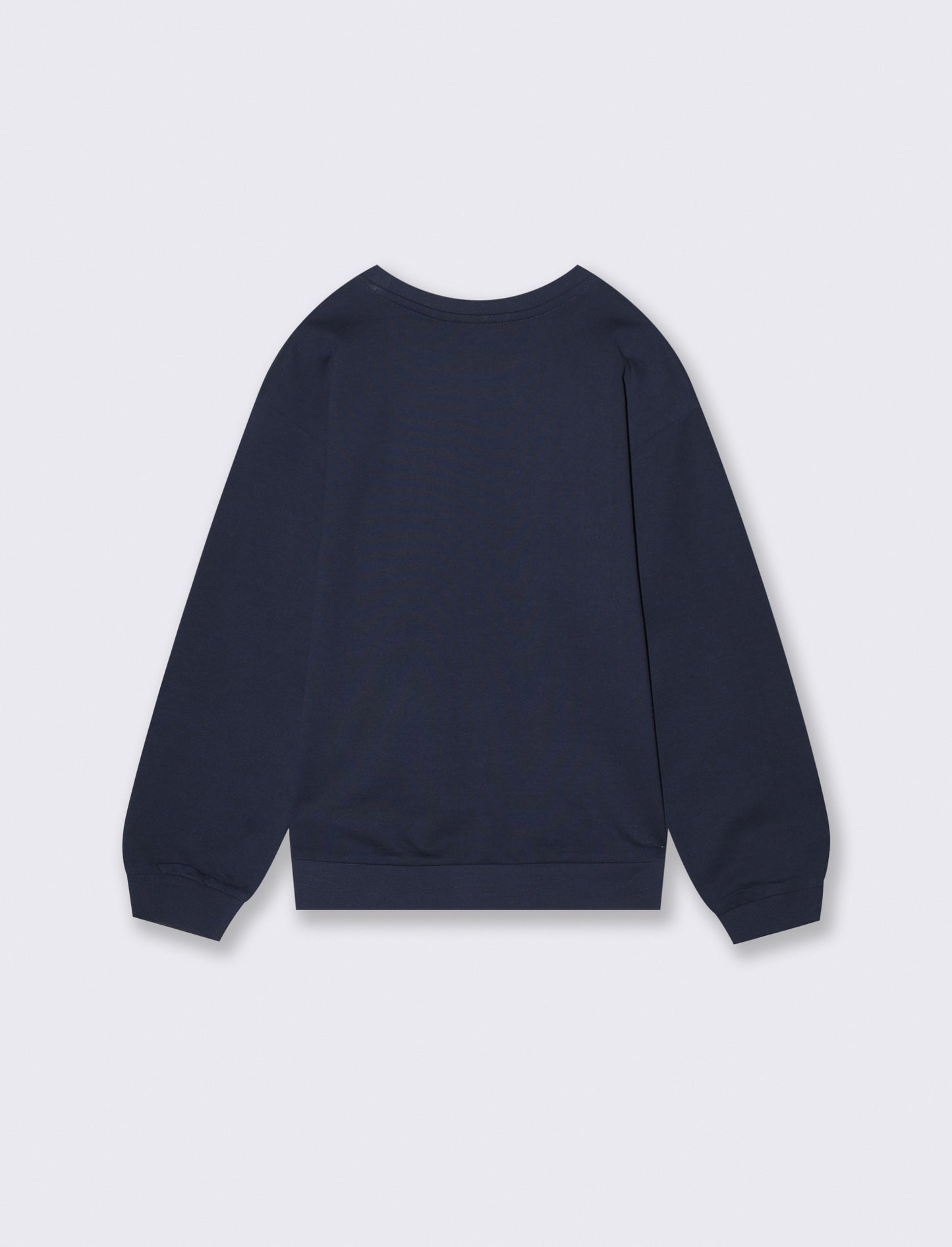 Warm crewneck sweatshirt with print - Blue