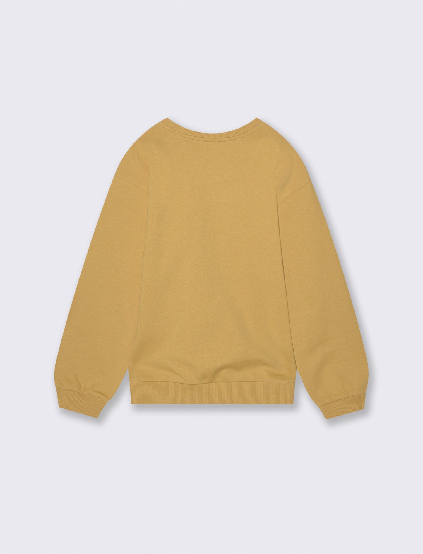 Warm crewneck sweatshirt with print - Yellow