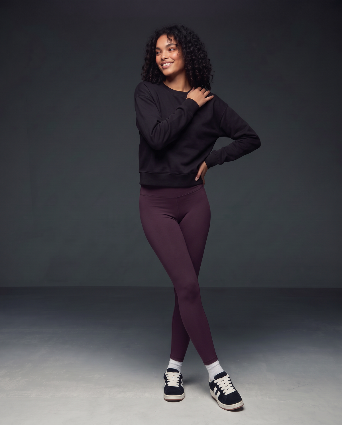Basic oversized crewneck sweatshirt - Black