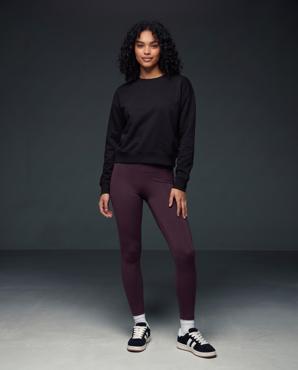 Basic oversized crewneck sweatshirt - Black