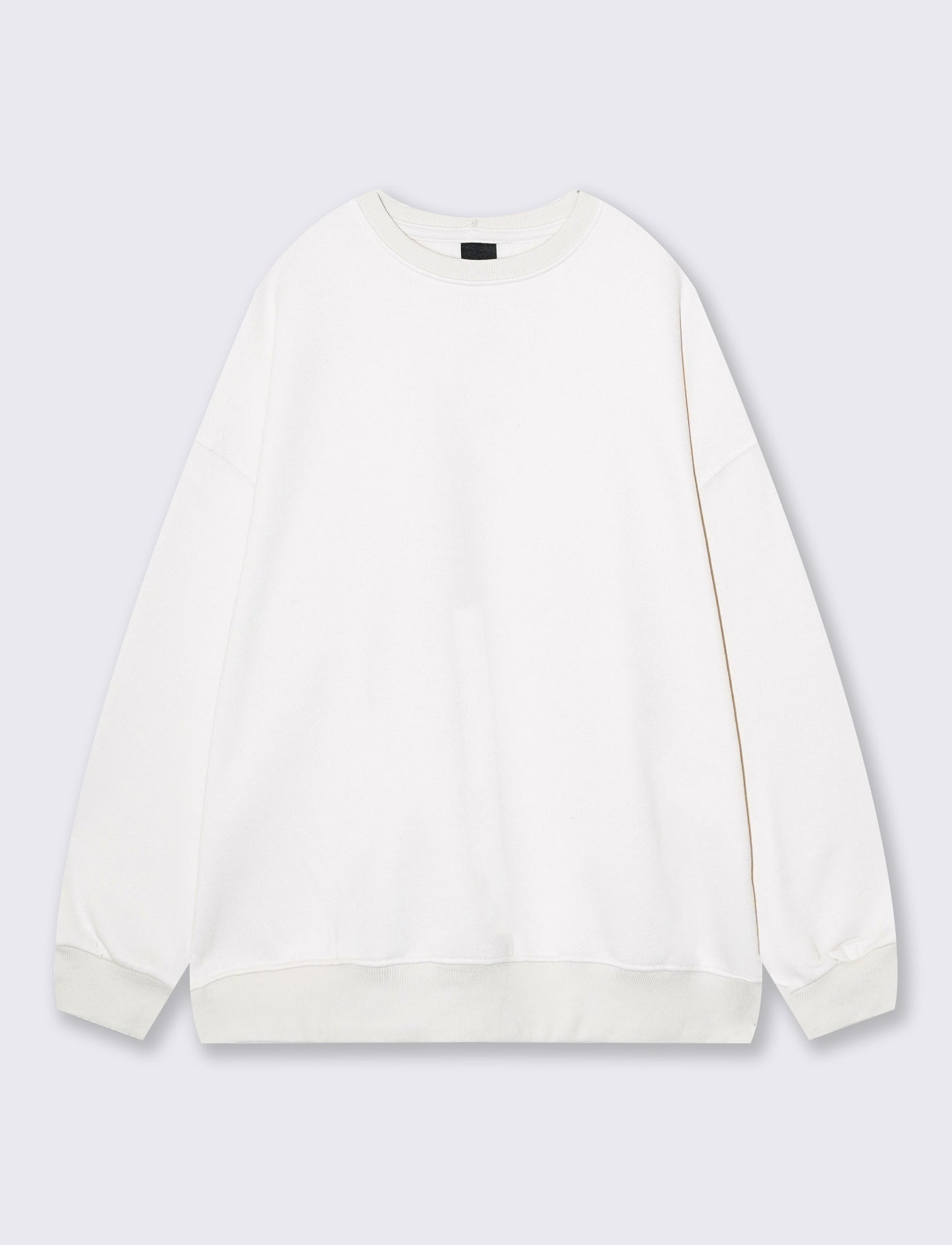 Felpa oversize basica con girocollo - Avorio