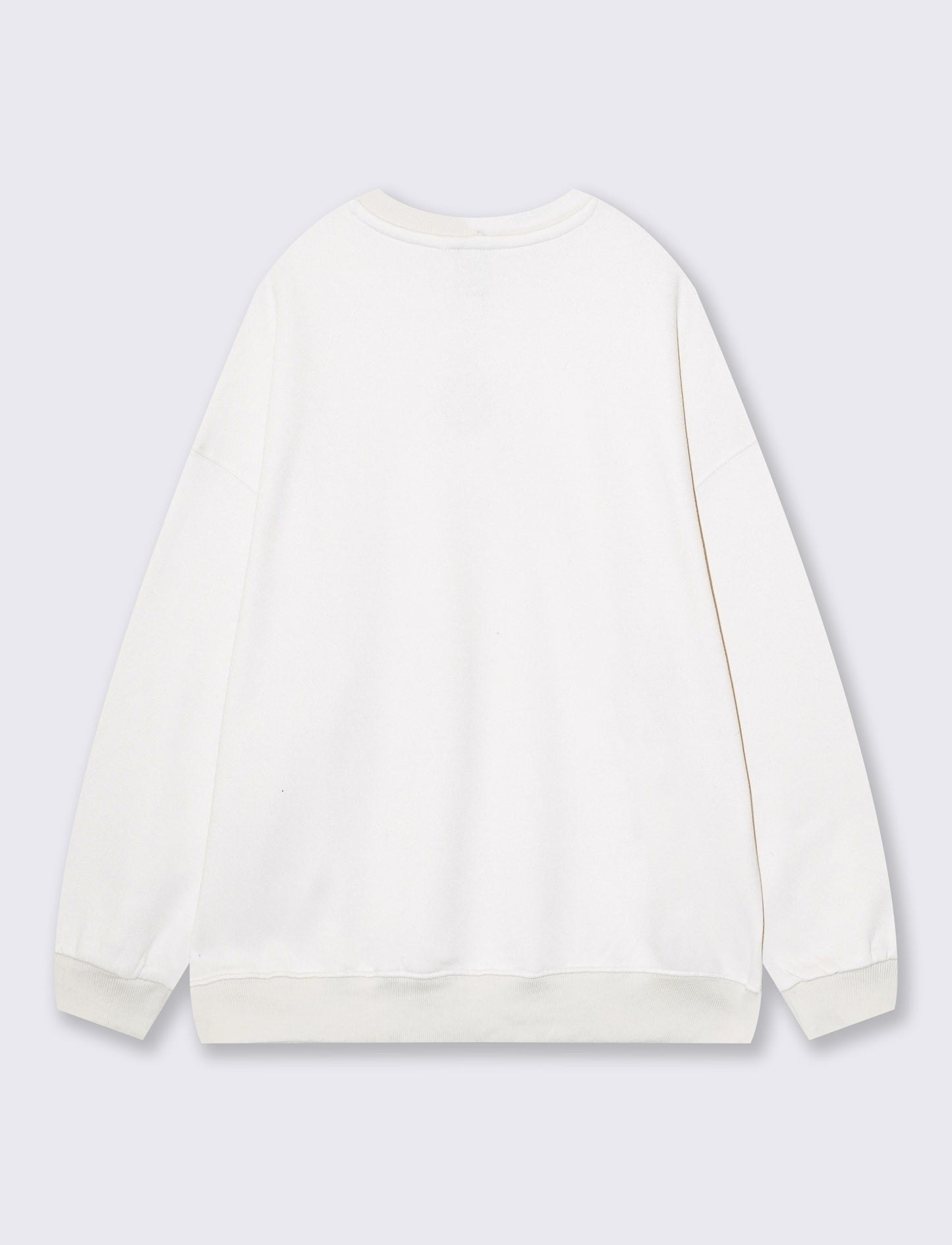 Felpa oversize basica con girocollo - Avorio