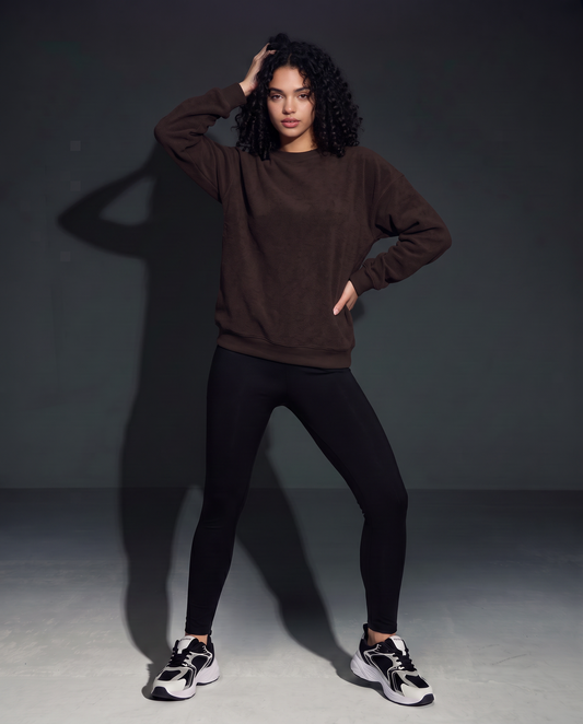 Basic oversized crewneck sweatshirt - Brown
